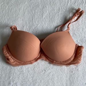 Peach pink push-up bra, size 36A